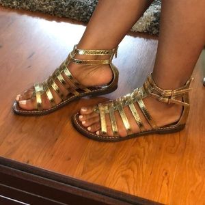 Sam Edelman Strappy Gold Sandals